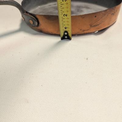Sale Photo Thumbnail #1885: Hand-wrought Copper Pan With Riveted Handle