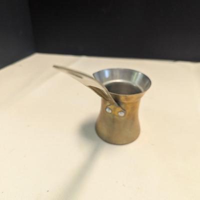 Sale Photo Thumbnail #1887: Vintage Brass Melting Pot