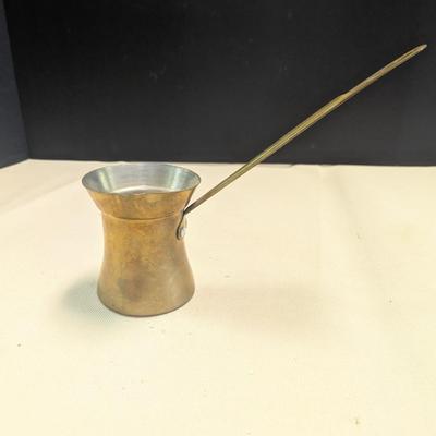 Sale Photo Thumbnail #1886: Vintage Brass Melting Pot