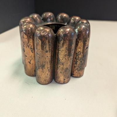 Sale Photo Thumbnail #1913: Hammered Antique Victorian Copper Pudding Jelly Baking Mold