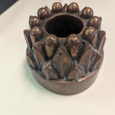 Sale Photo Thumbnail #1922: J. A. T. Hammered Antique Victorian Copper Pudding Jelly Baking Mold