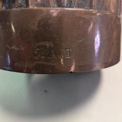 Sale Photo Thumbnail #1923: J. A. T. Hammered Antique Victorian Copper Pudding Jelly Baking Mold