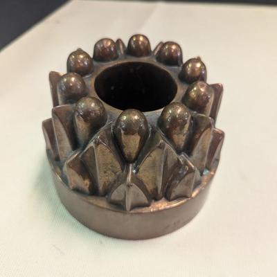 Sale Photo Thumbnail #1920: J. A. T. Hammered Antique Victorian Copper Pudding Jelly Baking Mold