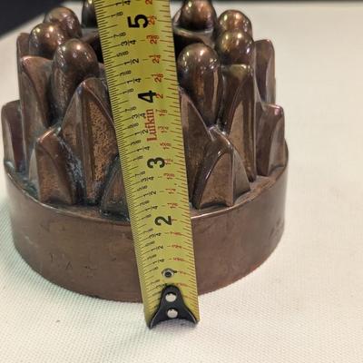 Sale Photo Thumbnail #1925: J. A. T. Hammered Antique Victorian Copper Pudding Jelly Baking Mold