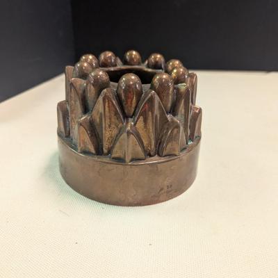 Sale Photo Thumbnail #1919: J. A. T. Hammered Antique Victorian Copper Pudding Jelly Baking Mold