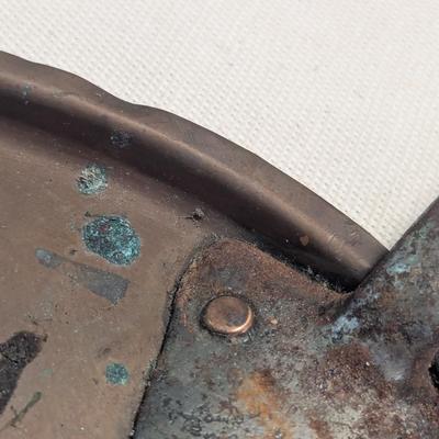 Sale Photo Thumbnail #1945: Hand-wrought Copper Pans With Riveted Handle - Evans Birmingham Skillet