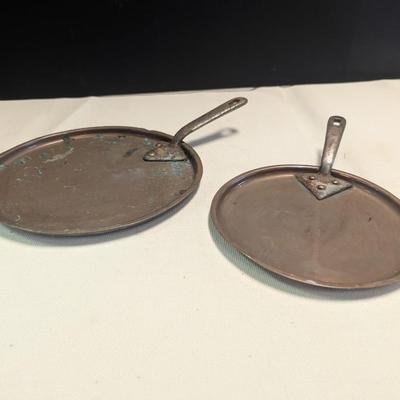 Sale Photo Thumbnail #1941: Hand-wrought Copper Pans With Riveted Handle - Evans Birmingham Skillet