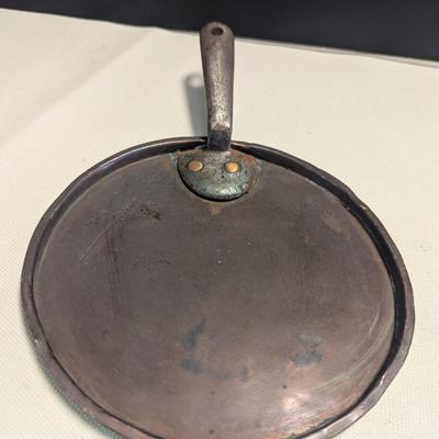 Sale Photo Thumbnail #1950: Hand-wrought Copper Pans With Riveted Handle - Evans Birmingham Skillet