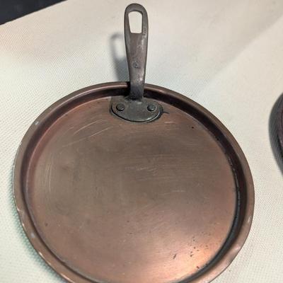 Sale Photo Thumbnail #1951: Hand-wrought Copper Pans With Riveted Handle - Evans Birmingham Skillet