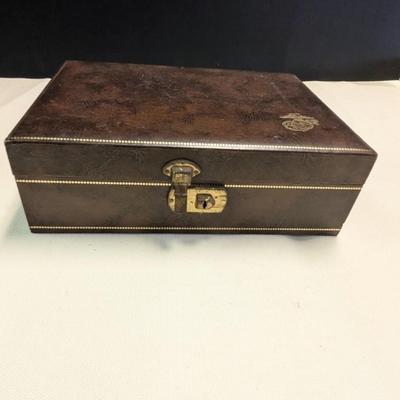 Sale Photo Thumbnail #2851: Vintage Jewelry Box Red Liner Marine Symbol