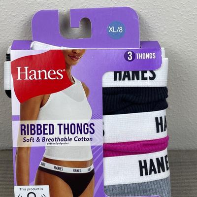 Hanes Women’s 3 Pair of Thong Underwear XL
