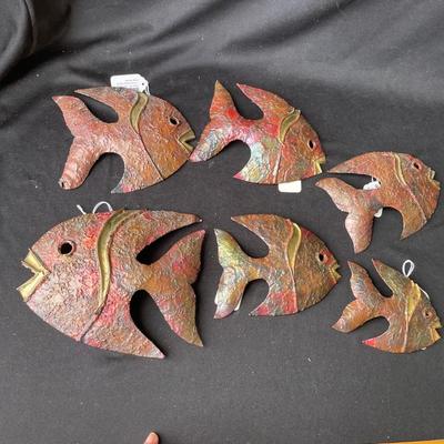 Lot 230 Tin fish wall hangings