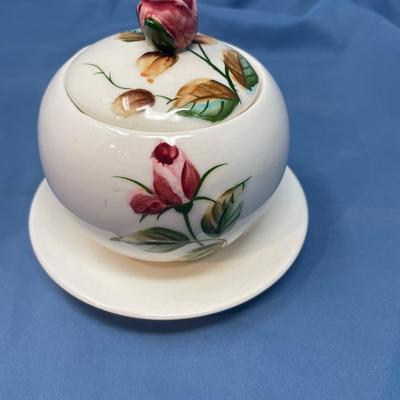 Lot 246 Lefton American Rose Jam jar