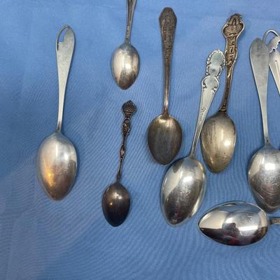 Lot 254 Assorted Sterling Silver Souvenir Spoons
