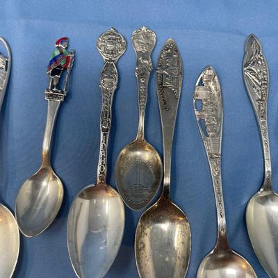 Lot 254 Assorted Sterling Silver Souvenir Spoons