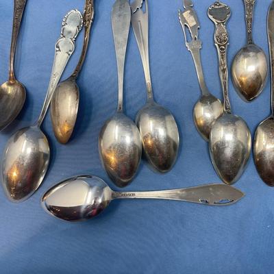 Lot 254 Assorted Sterling Silver Souvenir Spoons