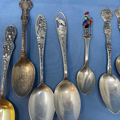 Lot 254 Assorted Sterling Silver Souvenir Spoons