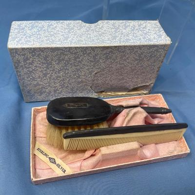 Lot 255 Sterling Silver Baby grooming set