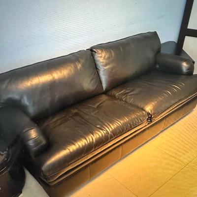 Black Leather sleeper couch