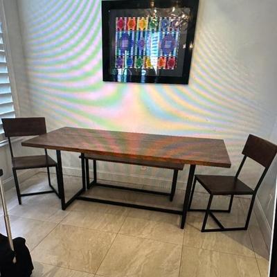 Mid Century table and two chairs and bench