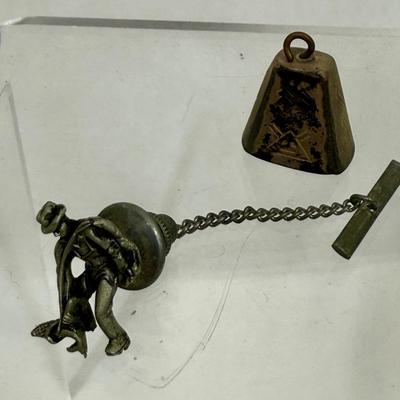 Vintage NRA and Fisherman Tie Tack and Small Bell