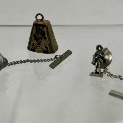 Vintage NRA and Fisherman Tie Tack and Small Bell