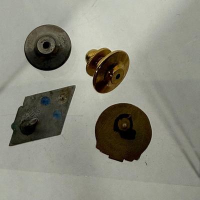 Service Anniversary Pins: California Hardware Company and Unknown Pin with Sapphires and Diamond