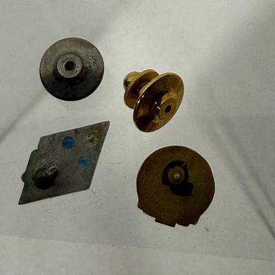 Service Anniversary Pins: California Hardware Company and Unknown Pin with Sapphires and Diamond