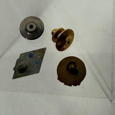 Service Anniversary Pins: California Hardware Company and Unknown Pin with Sapphires and Diamond