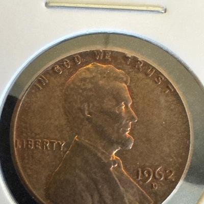 1962 (D) Lincoln Cent Double Die