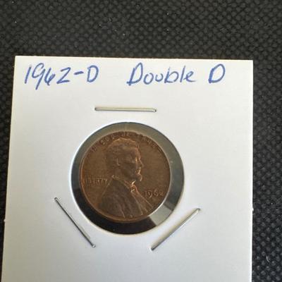 1962 (D) Lincoln Cent Double Die
