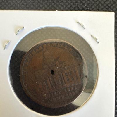 1837 New York City Hard Times Token Wall Street Merchants Exchange