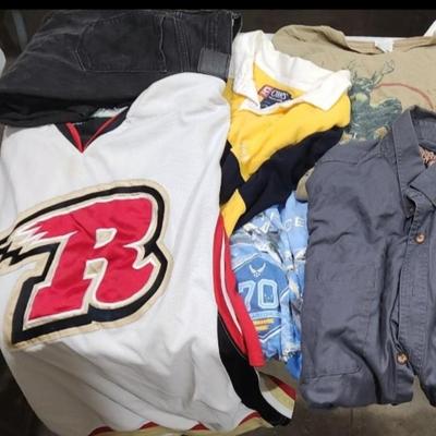 Sale Photo Thumbnail #94: Vintage Levi's and Urban New Tag Jeans, Hockey Jersey, Chaps Ralph Lauren Polo, Remington, All vintage and one or more single stitch. Great value!

Will receive everything pictured
Sizes for everything can be seen in pictures