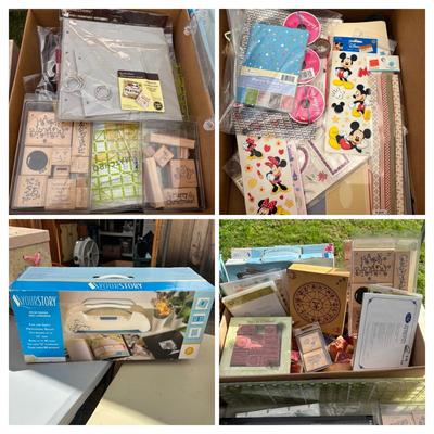 Lot 601: Crafts Supplies: Paper,Tools,Stamps and Mire