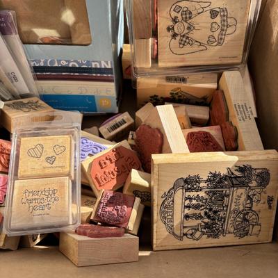 Lot 601: Crafts Supplies: Paper,Tools,Stamps and Mire