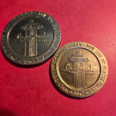 Rare Historic Landmark Tower Casino Game Tokens