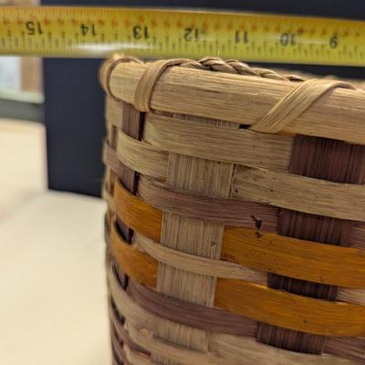 Sale Photo Thumbnail #1979: Vintage Hand-Made Wood Slat Basket