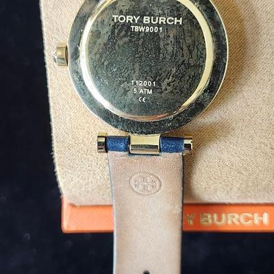 Tory Burch Classic T Navy gold watch