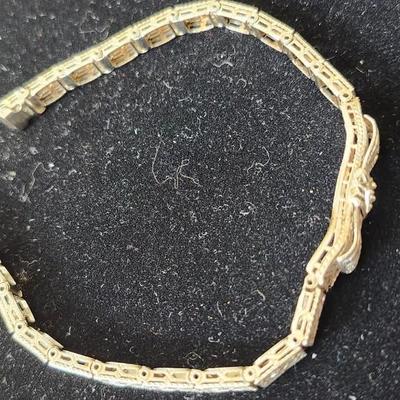 Art Deco Filigree 14K white gold bracelet