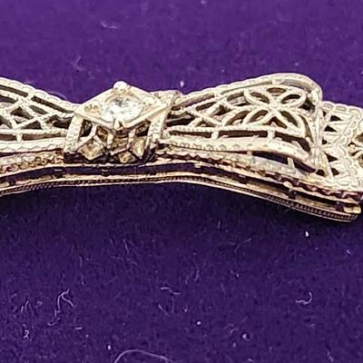 Art Deco Filigree 14K white gold bracelet