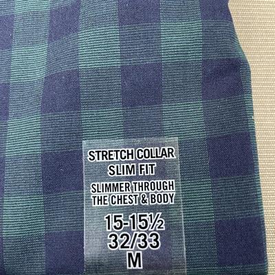 New Men’s Navy/Green Check Shirt Medium