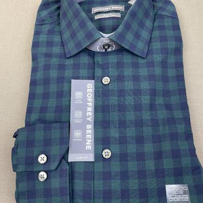 New Men’s Navy/Green Check Shirt Medium