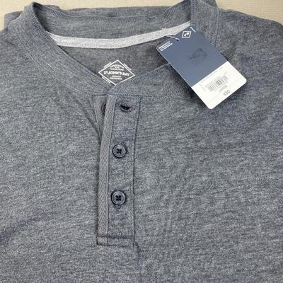 New Men’s Charcoal Grey Henley Large
