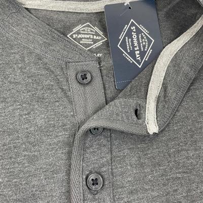New Men’s Charcoal Grey Henley Large