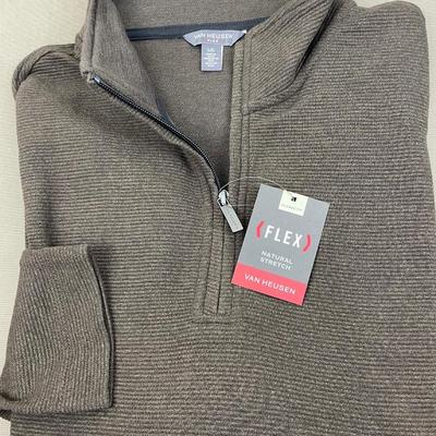 New Men’s Brown Van Heusen 1/4 Zip Large