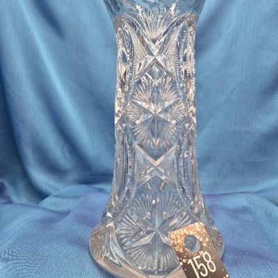 Sale Photo Thumbnail #108: American Brilliant Glass  10 inch tall pitcher
1800s   lavendar hue from age
