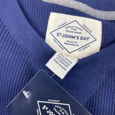 New Men’s Navy Waffle Crew Neck Large