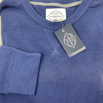 New Men’s Navy Waffle Crew Neck Large