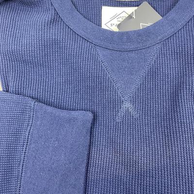 New Men’s Navy Waffle Crew Neck Large