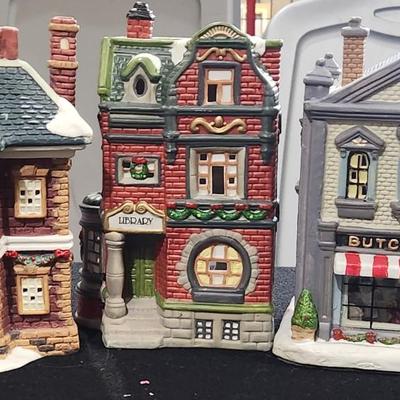 Sale Photo Thumbnail #39: Lemax Christmas Town set w/ Town Hall Butcher Library & many more. Great condition.

Will receive all items pictured as is.